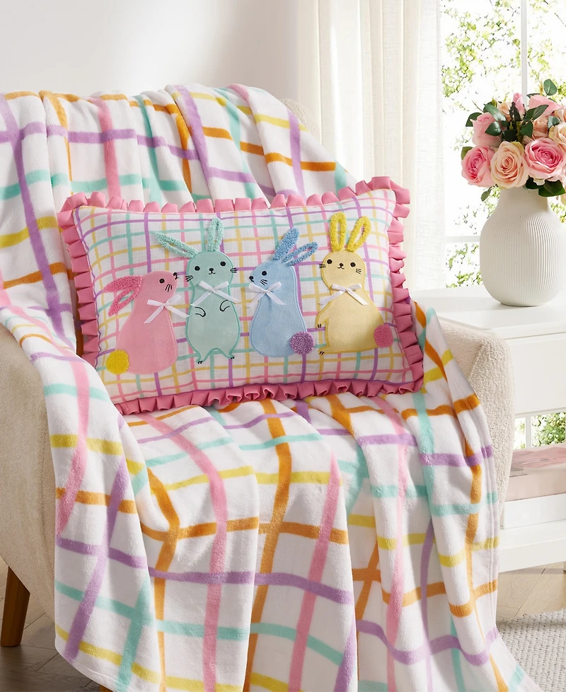 Hallmark Bunny BFFs Reversible Decorative Pillow, 14" x 20"