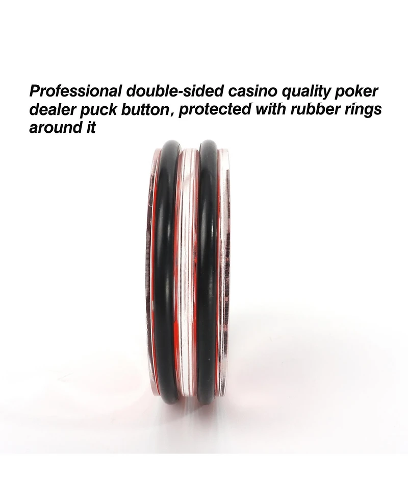 Gse Games & Sports Expert 1-Pack 3" Double-Sided Casino Grade Clear Acrylic Poker Dealer Puck Button for Gambling Card Games