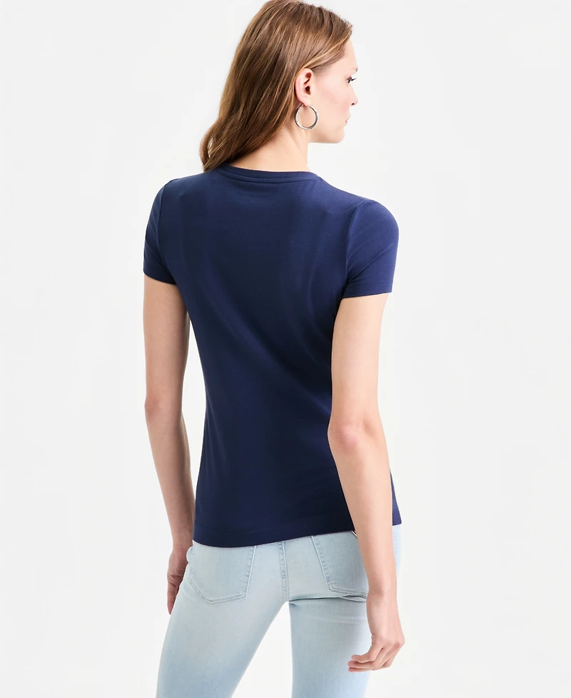 Guess Women's Embellished Lace Logo Short-Sleeve T-Shirt