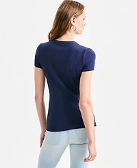 Guess Women's Embellished Lace Logo Short-Sleeve T-Shirt