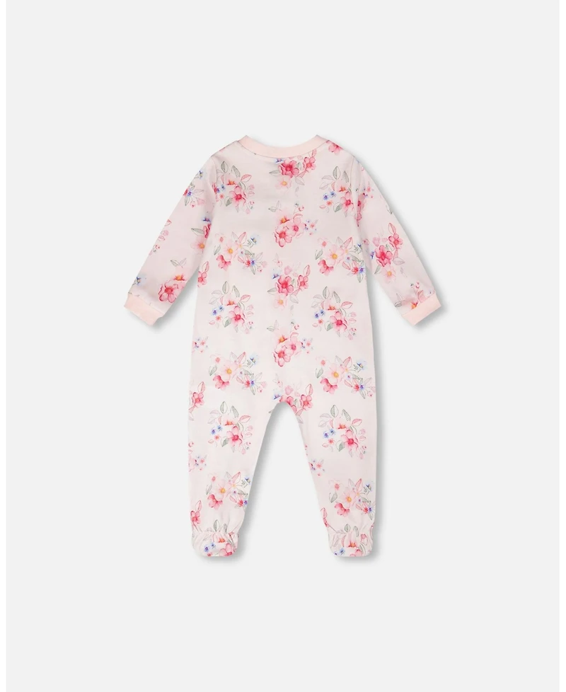 Deux par Baby Girls Cotton One-Piece Pyjama Flower Print