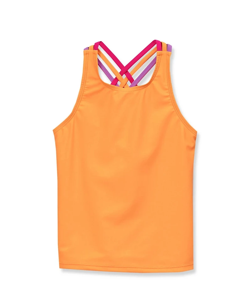 Lands' End Girls Chlorine Resistant Strappy X-Back Tankini Top