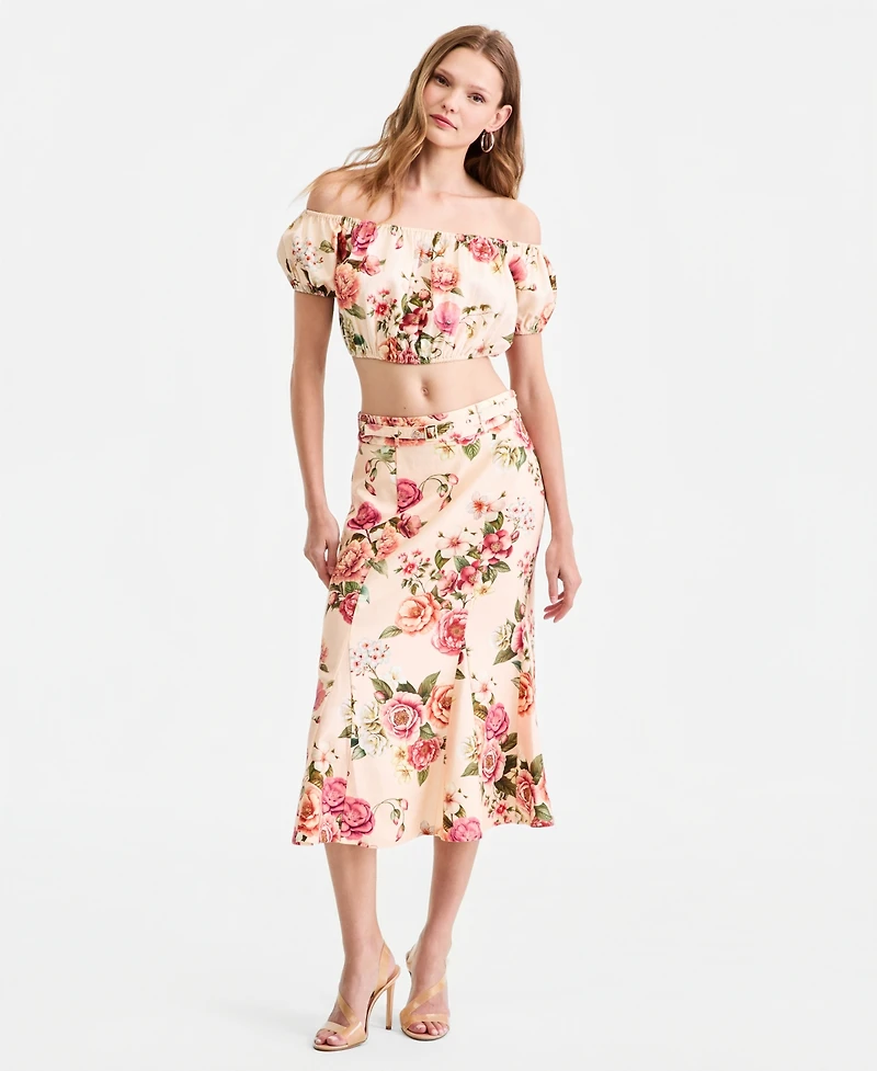Guess Women's Ryan Floral Midi Skirt