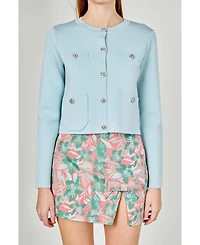 endless rose Women's Knit Long Sleeve Cardigan with Pockets