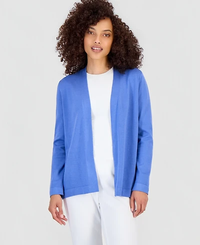 Anne Klein Essentials Petite Chatham Open-Front Cardigan