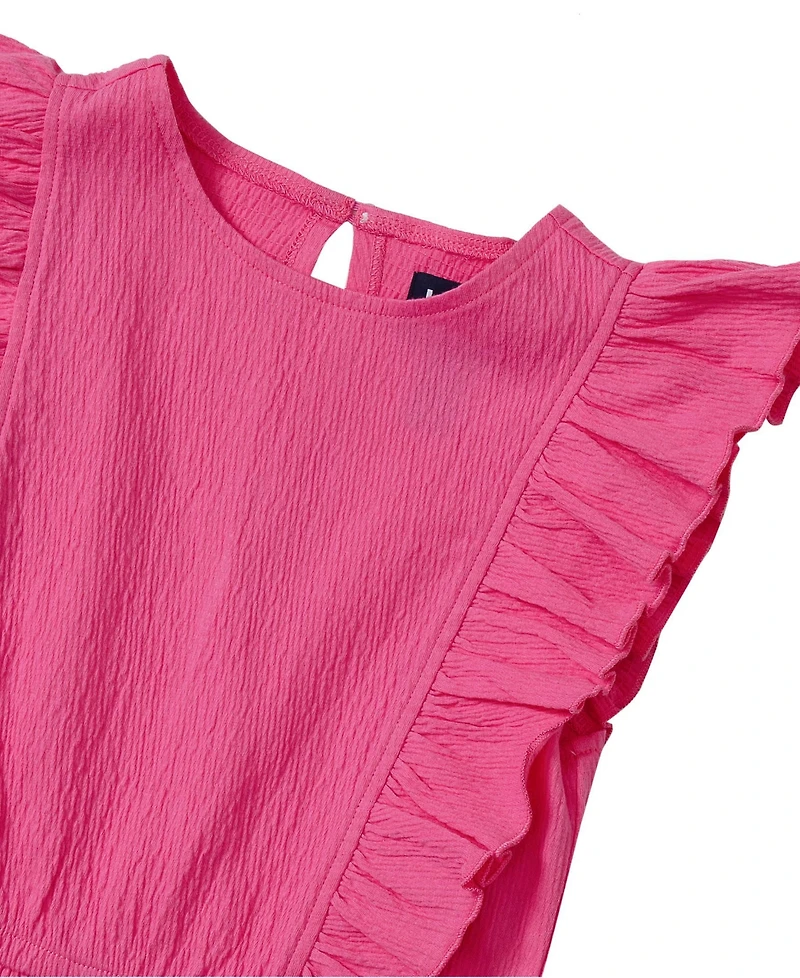 Lands' End Girls Sleeveless Ruffle Knit Romper