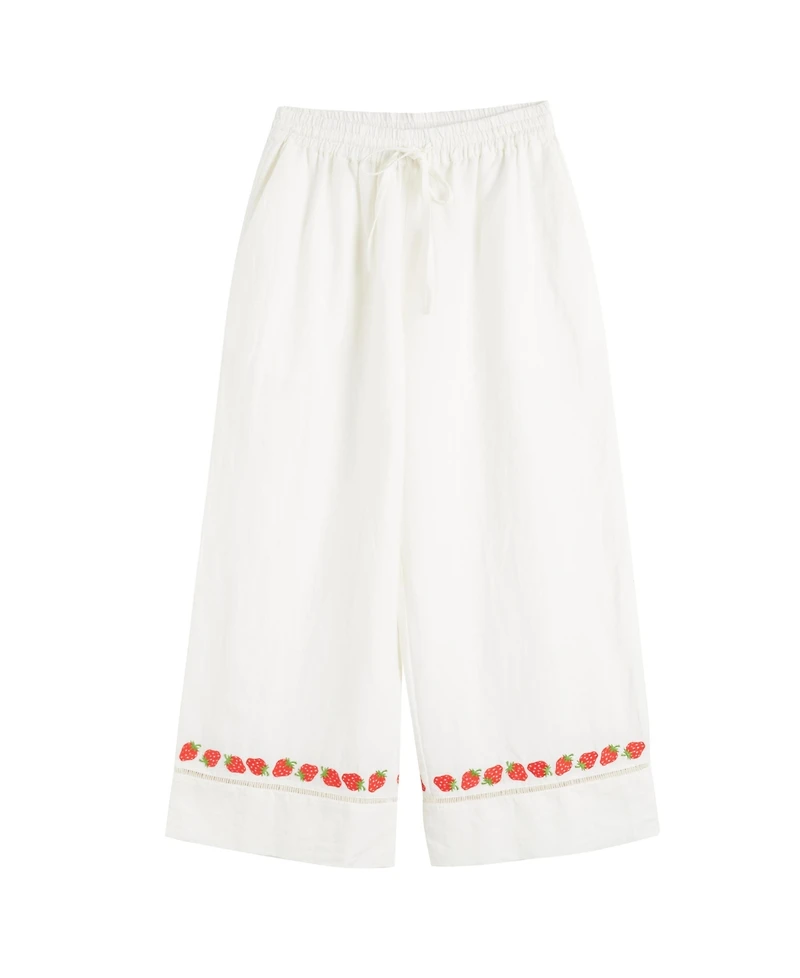 Chinti & Parker Women's Linen-Blend Strawberry Trousers