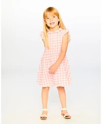 Deux par Toddler Girls Sleeveless Button Down Dress Gingham