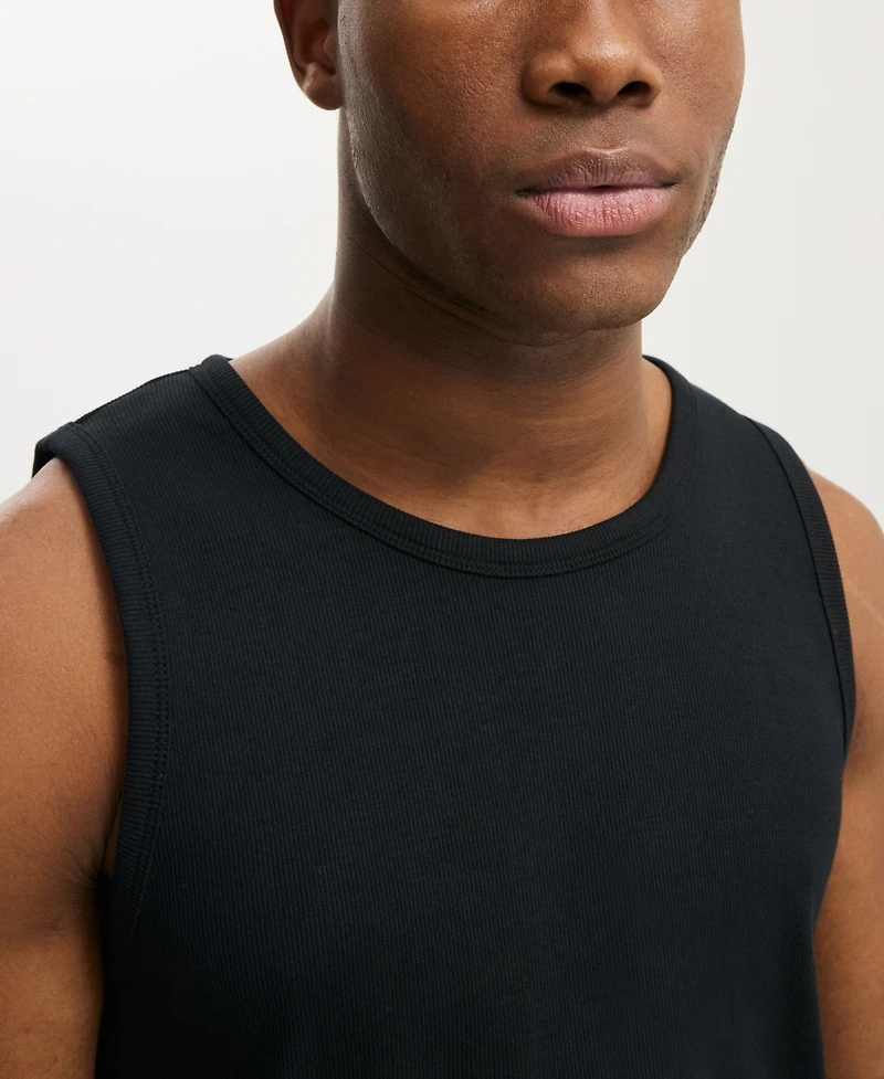 Cotton On Men's Sleeveless Ribbed Tank Undershirt