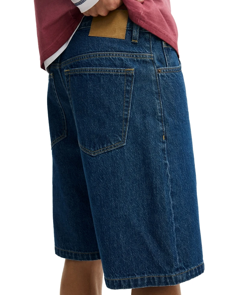 Cotton On Men's Baggy Patch Pocket Denim Shorts