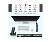 Risokeys 7-Port Usb Hub with Usb 3.0, Multiple Usb,Compatible with Laptop, Pc, MacBook,Usb Peripherals,for Home Office,Travel