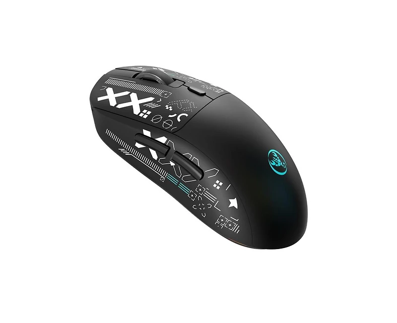 Risokeys Tri-Mode Wireless Gaming Mouse with Magnetic Rgb Charging Dock, 12000 Dpi, 650mAh Rechargeable, BT5.3+2.4G+Wired