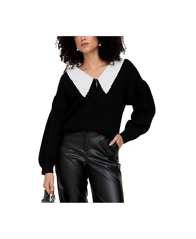 Lily and Lionel London Women's Suzzanna Embroidered Collar Cardigan