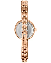 Dkny Women's White Dial Rose-Gold Tone Stainless Steel Crystal Accented Jewelry Bracelet Watch, 26mm