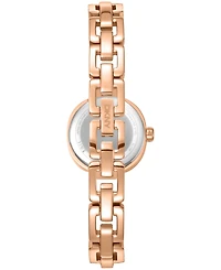 Dkny Women's Rose Gold Crystal Accented Dial Rose-Gold Tone Stainless Steel Open Link Bracelet Watch, 24mm