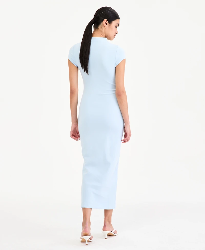 Bar Iii Women's Cap-Sleeve Mock-Neck Midi Dress, Exclusively at Macy's