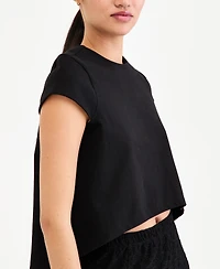 Bar Iii Women's High-Low Cotton Cap-Sleeve Top, Macy's Exclusive
