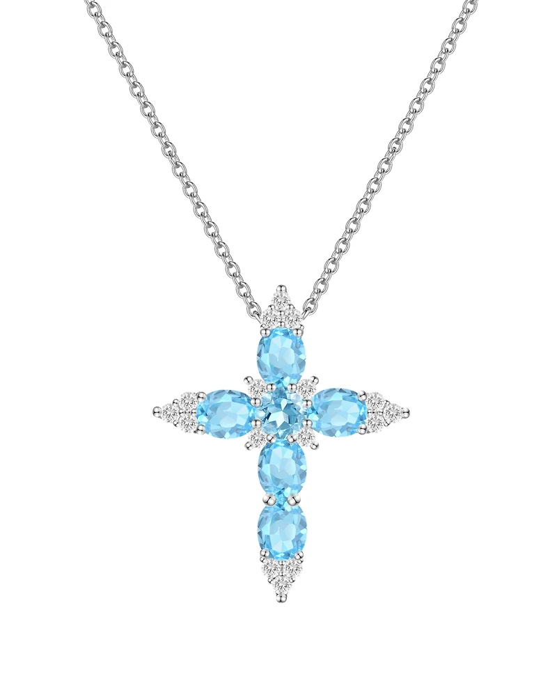 Macy's Multi-Gemstone Pendant Necklace 14k Gold Over Sterling Silver (Also Silver)