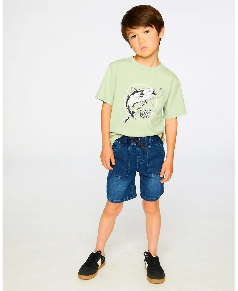 Deux par Toddler Boys French Terry Denim Shorts