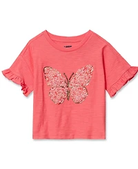 Lands' End Girls Short Sleeve Ruffle Tee