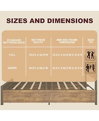 gaomon Size Solid Wood Platform Bed Frame with Storage Drawers & No Box Spring Needed