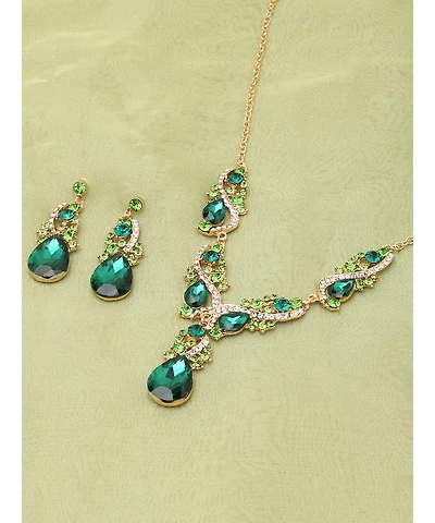 Sohi Green Stones Jewellery Set