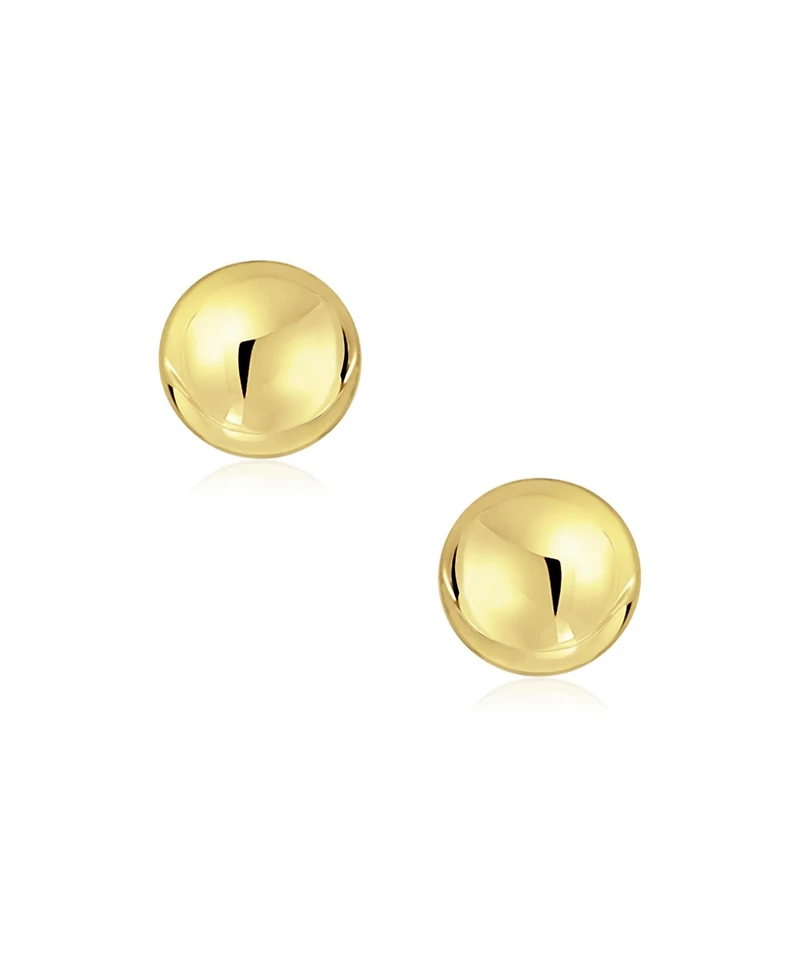 Bling Jewelry Classic Yellow 14K Gold Ball Stud Earrings Safety Screw Back 6MM