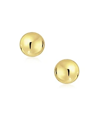 Bling Jewelry Classic Yellow 14K Gold Ball Stud Earrings Safety Screw Back 6MM