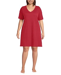 Lands' End Plus Cotton Interlock Relaxed Above the Knee Nightgown