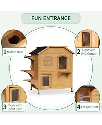 Zeus & Ruta 2-Story Outdoor Weatherproof Cat Enclosure