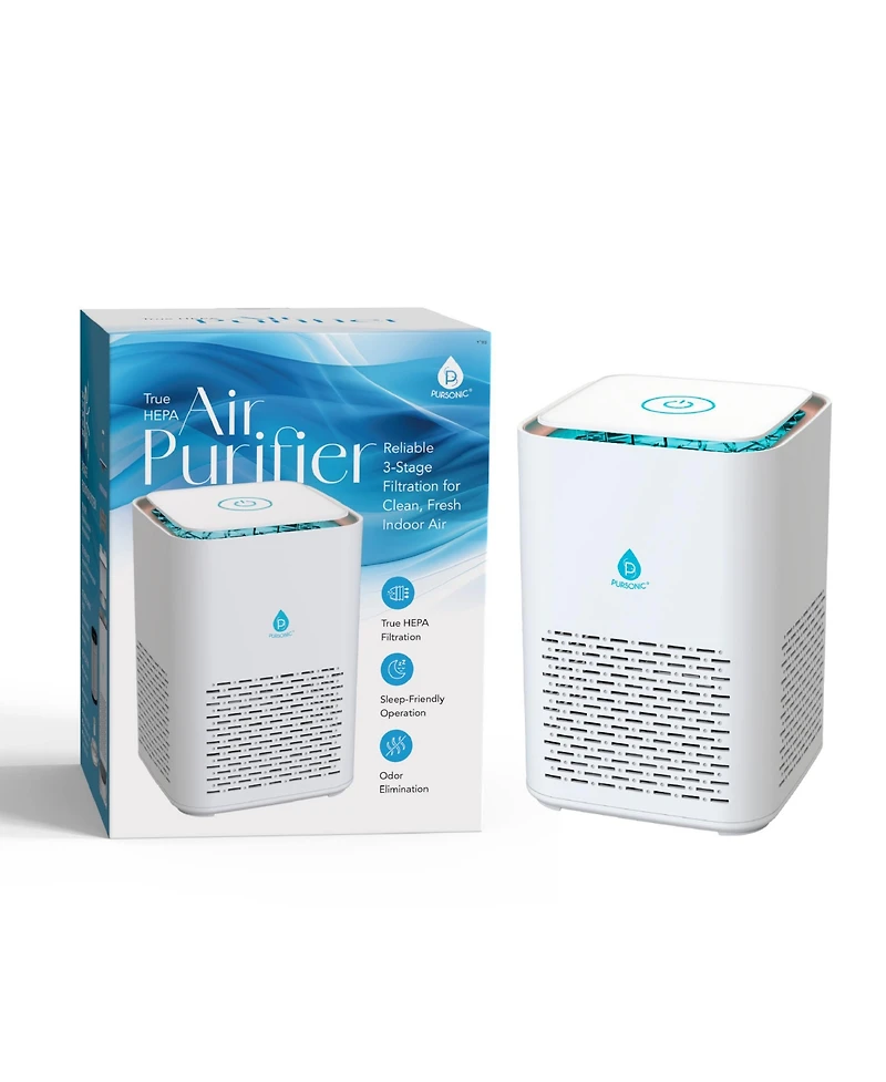 Pursonic True Hepa Air Purifier Duo – 4-Stage Large Room Purifier + Compact 3-Stage Purifier Set