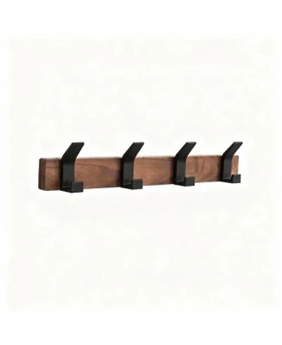 Yigii Walnut Wood Aluminum Coat Rackrustproof Easy Install