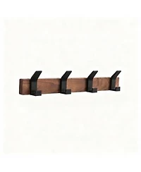 Yigii Walnut Wood Aluminum Coat Rackrustproof Easy Install