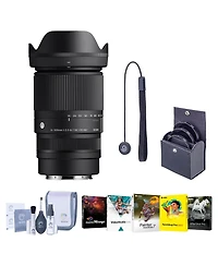 Sigma 16-300mm f/3.5-6.7 Dc Os Contemporary Lens for Canon Rf, Black Bundle with Universal Lens Cap Tether, Cleaning Kit, Software Kit for Pc, License