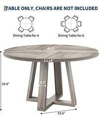 gaomon Round Dining Table – 47-inch Kitchen and Room Table, Perfect for Modern Spaces.