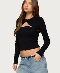 Edikted Women's Knit Two Piece Shrug & Tube Top