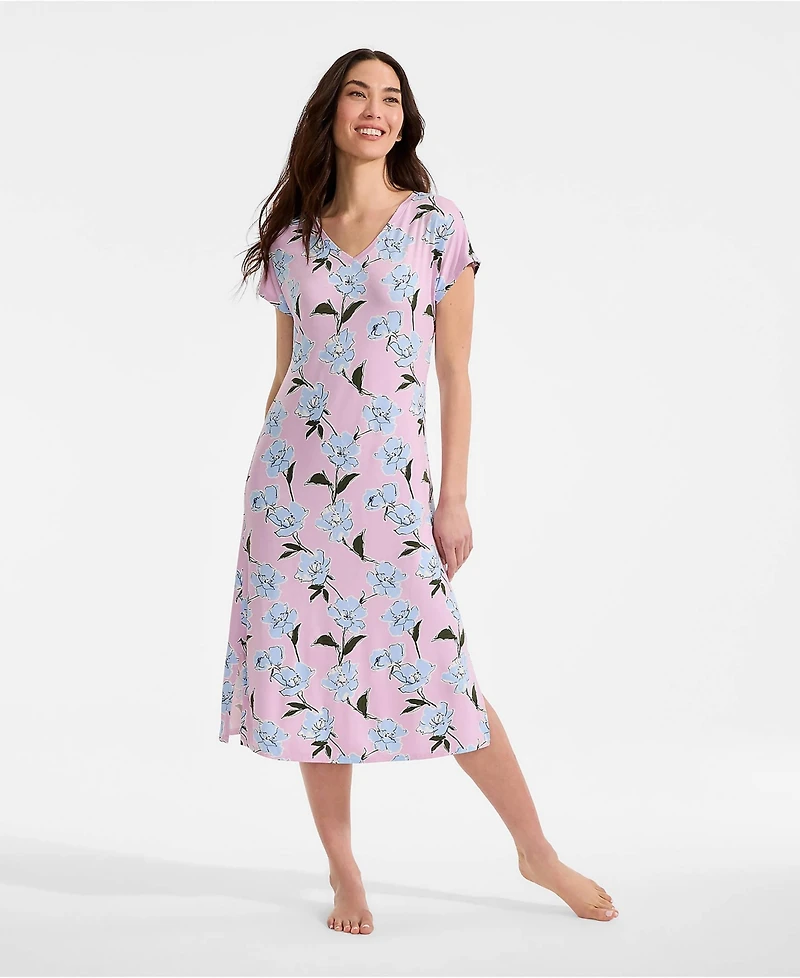 Lands' End Women's Cooling Cap Sleeve Midi Nightgown