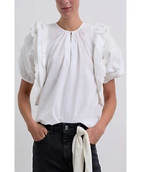 Scalpers Women's Poplin Puff Top