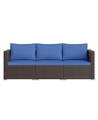 Gymax 3PCS Patio Sectional Sofa Set w/Right Arm and Left Soft Cushions