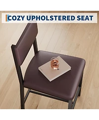 gaomon Dining Table Set for 4, Kitchen Table with 2 Upholstered Chairs and Bench, Wood Kitchen Dining Room Set, for Small Space