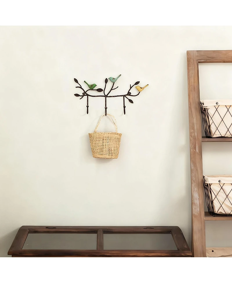 Yigii Rustic Metal Bird-Branch Coat Rack for Home Decor