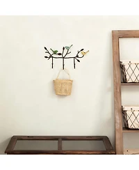 Yigii Rustic Metal Bird-Branch Coat Rack for Home Decor