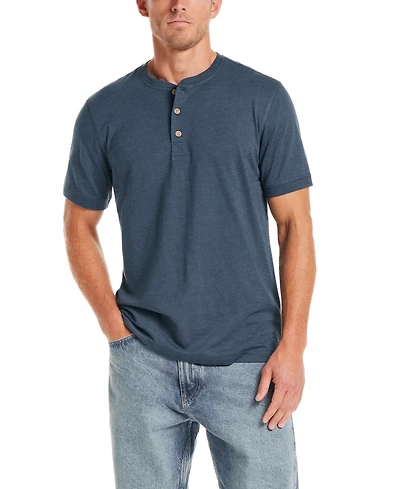 Weatherproof Vintage Men's Short Sleeve Melange Henley Shirt