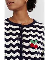 Chinti & Parker Women's Cotton Cherry Crochet Cardigan