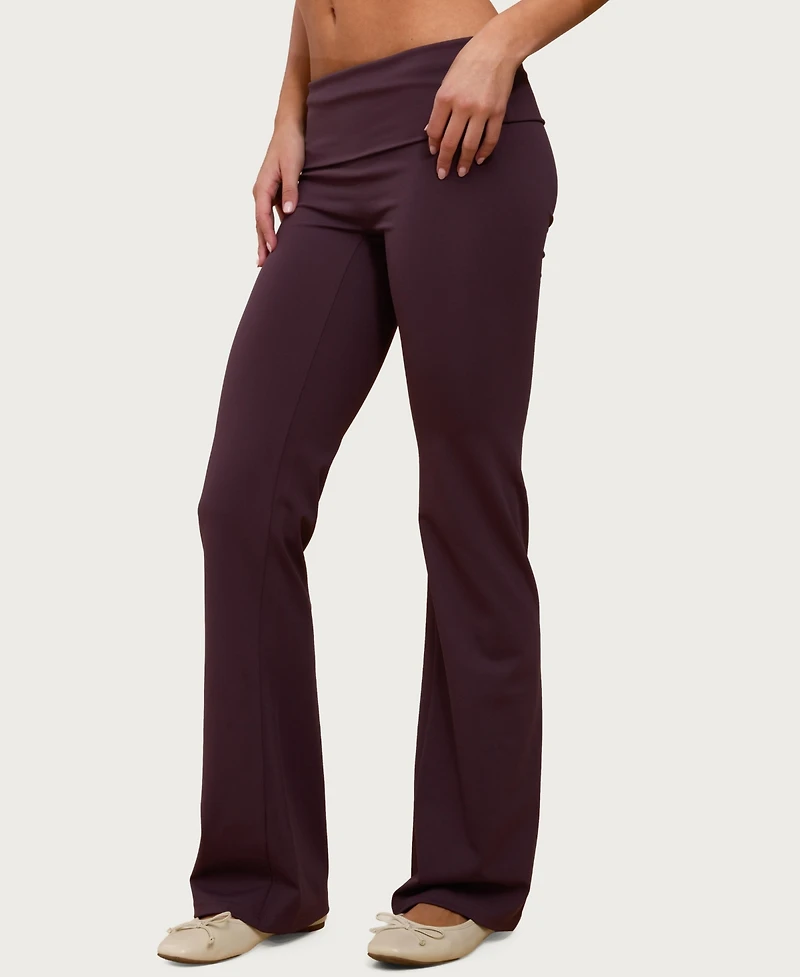 Edikted Women's Oriane Foldover Flared Leggings