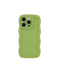 Auramma Green Plain Wavy iPhone 14 Pro Max Case
