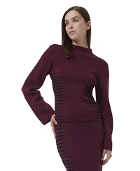 Leem Women's Jacquard Knit Fitted Top