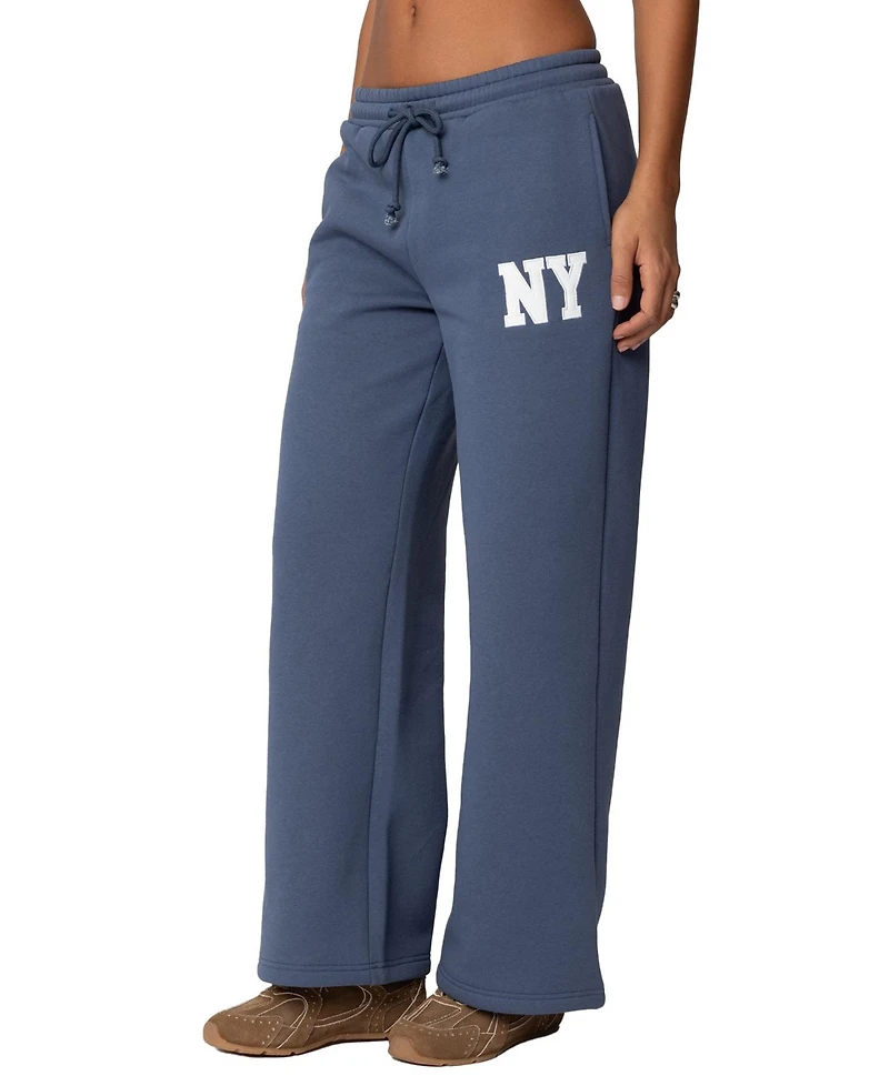 Edikted Women's Ny Wide Leg Sweatpants