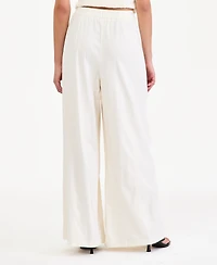 Bar Iii Women's High-Rise Linen-Blend Wide-Leg Pants, Macy's Exclusive