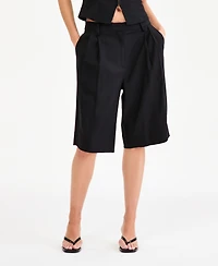 Bar Iii Women's Pleated Bermuda Shorts, Macy's Exclusive